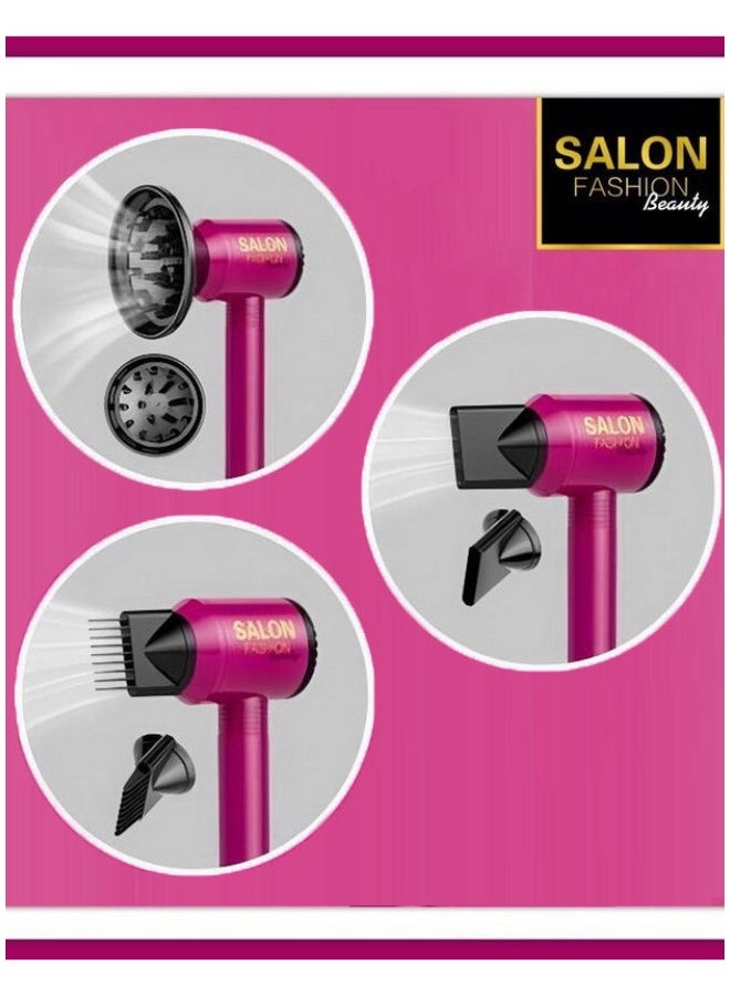 DAT Salon Fashion Beauty Kids Hair Dryer Play Set with Attachments, Pretend Blow Dryer + Mirror & Scissors, Role Play Styling Toy for Girls 3+ - Image 5